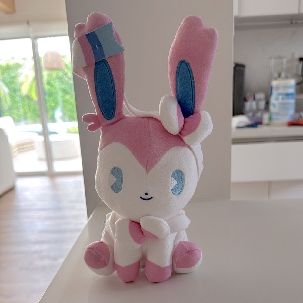Pokemon Center Japan Sylveon Mix au lait plush doll Psycho saiko Soda refresh